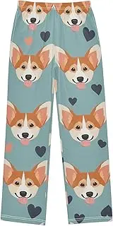 [ZZXXB] Corgi Dog Love Boys Long Pants Soft Trousers Elastic Waist Kids Lounge Bottoms with Pockets S-XL