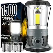 Monomax LED Camping Lantern 4D Batteries(Included) 1500 Lumen Brightness COB Camping Light Perfect for Hiking Camping Emergency Kit