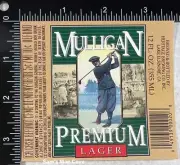Heritage Brewing Mulligan Premium Lager Beer Label - CALIFORNIA