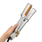 2 In 1 Hair Straightener Iron Curling Curler Portable Adjustable Temperature Ceramic Curling Iron Wand Roller