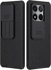 [WVOZWWO] for Xiaomi 14T Case Cover, Xiaomi Mi 14t Phone Case with Slide Camera Protector Cover Hard PC TPU Slim Rugged Protective Phone Case for Xiaomi 14T (14T Black)