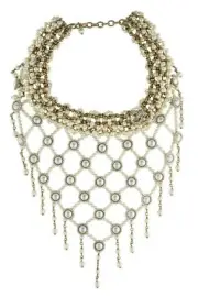 CHANEL Necklace CC logo Bib Statement 2016 Paris à Rome Runway Pearl Crystal