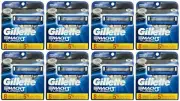 Gillette Mach3 Turbo Razor Blade Cartridges. 8 Count (8 Pack)