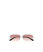 Bottega Veneta Eyewear Rectangle-Frame Rimless Sunglasses 58 Pink