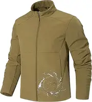 [FREE SOLDIER] Men's Waterproof Softshell Jacket Lightweight Fleece Lined Jacket Outdoor Hiking Windbreaker