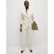 Womens M&S Collection Single Breasted Blazer - Ecru