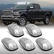 5PCS LED Cab Roof Marker Lights Replacement for 2003-2010 Ram 1500 2500 3500, White Top Roof Running Marker Clearance Light Compatible with 2011-2018 Ram 1500 2500 3500 4500 5500 Pickup