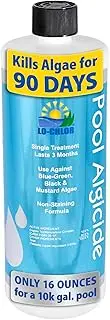 Lo-Chlor Pool Algaecide for Swimming Pools -Single Treatment Lasts 3 Months, Effective Algaecide for Pool with Unique Organo-Copper Complex - Black, Mustard, and Green Algae Killer for Pools (32 Oz)