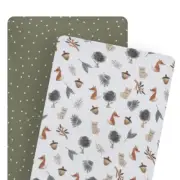 2pc Living Textiles Retreat Infant/Baby Cotton Bedside Sleeper Fitted Sheets