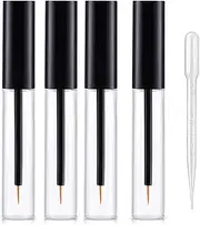 4 Pcs 10ml Empty Eyeliner Tubes Refillable Plastic Cosmetic with Black Cap Portable DIY Eyeliner Container for Home and Travel, DIY Makeup Tool