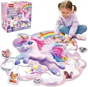 SYNARRY Unicorn Floor Puzzles for Kids Ages 4-6, Large 45 Piece Puzzles for Kids Ages 4-8, Floor Puzzles for Kids Ages 3-5, Floor Puzzles for Kids Ages 6-8, Toys Gifts for 3 4 5 6 7 8 Year Old Girls
