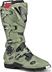 SiDI | Offroad Motorcycle Boots, Professional Motocross Boots for Men CROSSFIRE 3, Adjustable and Replaceable Buckles, Flex System, Hyper Extension Block, Army Black, 11.5