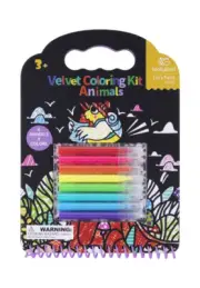 14pc Tookyland Animals Velvet Colouring Kit Art Colouring/Drawing Pen Marker 3+