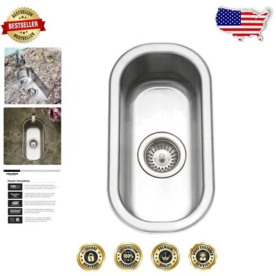 Chic CS-1105 Compact Undermount Sink - Stainless Steel with Basket Strainer