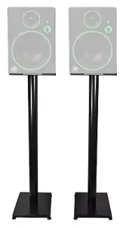 Pair 37” Black Steel Studio Monitor Speaker Stands For Mackie CR4BT Monitors