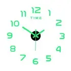 Luminous Wall Clock Stickers Frameless Non Ticking Numerals 3D Wall Sticker for