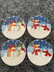St. Nicholas Square Snow Days Set of 4 Coasters in Box Snowmen Theme