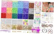 6000 Clay Beads Bracelet Making Kit, 24 Colors Flat Preppy Beads for Classic