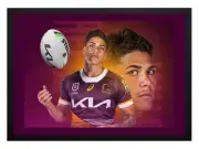 Framed Brisbane Broncos NRL Poster - Reece Walsh - 45cm x 32cm x 3cm