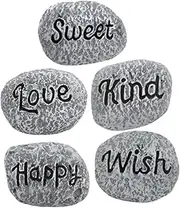 KITANDOVE 5pcs Aquarium Stones Multi-Function Decorative Garden Pebbles for Pond Fountain Fish Tank