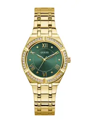 GUESS Gold Cosmo Green Crystal Watch