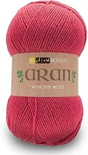 Hayfield Bonus Aran with Wool, Raspberry Pink (626), 400g by Sirdar