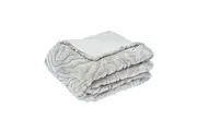 Rita Silver Grey Faux Mohair Throw Rug 130 x 160cm