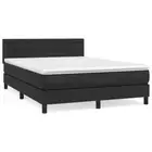 vidaXL Box Spring Bed with Mattress Black 137x187 cm Double Size Faux Leathe BMG