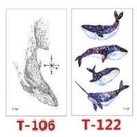 在飛比找蝦皮購物優惠-T系列 鯨魚 海洋生物鯨魚 藍鯨 表演造型紋身 防水刺青貼 