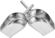 TIDTALEO 2Pcs Stainless Steel Multi Purpose Scoop for Kitchen Bar Compact Flour Grain and Ice Shovel Easy to Store for Home Use