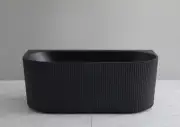 1700*800*580mm Ceto Groove Matt Black Back to Wall Bath Tub