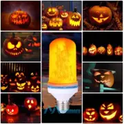 LED Flame Effect Fire Light Bulb 4 Modes E27 Simulated Flicker Xmas Party Decor