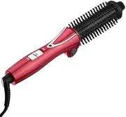 1 inch Travel Hair Curling Iron Brush, Anti-scald Ceramic Tourmaline Ionic Hot Brush, Electric Heated Curling Wands Round Hair Styler Curler Brush, Dual Voltage