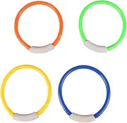 4 PCS Colorful Underwater Diving Rings Fun Training Accessory for Pool Play and Learning to and Material Bright Colors for Enhanced Enjoyment