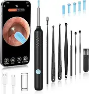 Ear Wax Removal Tool, Wireless 360° Visual Ear Cleaner with 1080P HD Ear Camera and 3.5mm Ear Otoscope, Portable Ear Pick Cleaning Kit Suitable for Kids Adult Seniors