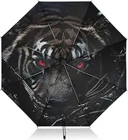 [PDZRMY] Big Cat Gothic UV Protection Travel Umbrella Compact for Rain and Sun - Auto Open and Close UPF 50+ Windproof Portable 46” Sun Umbrella for Women and Men