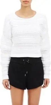 NWT Helmut Lang sz S White Knit Cropped Sweater $380