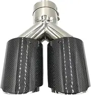 Exhaust Tail Pipe Car Styling Real Glossy Carbon Fiber Coated Silver Stainless Steel Exhaust Pipe Universal Muffler 1 Piece