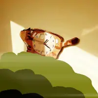 在飛比找Yahoo!奇摩拍賣優惠-創意可愛宮崎駿貓車掛鐘二次元裝飾壁鐘靜音原創掛鐘龍貓車時鐘表