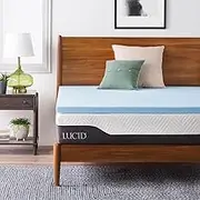 Lucid 2 Inch Mattress Topper King - Gel Infused Memory Foam – Memory Foam Mattress Topper King – Ventilated Design – CertiPur Certified