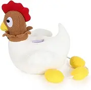 Hen Laying Eggs Dog Toy - Interactive Plush Sniffing Chew Toy with Squeakers for Puppies, Vocal Training, and Teething, Includes Hideable Food Eggs