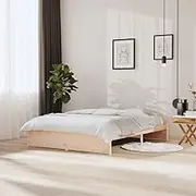 Bed Frame Solid Wood 153x203 cm Queen Size Modern Furniture Bedroom Decor