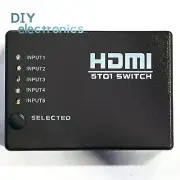 5 Port 1080p HDMI Splitter Switch Switcher Hub IR Remote For HDTV PS3 US