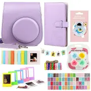 Fujifilm Instax Mini 11 Camera Accessories Bundle Kit Shoulder Bag Case 96 Pockets Photo Album Film Frames Filters Selfie Set Purple