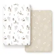 GRSSDER Stretch Ultra Soft Jersey Knit Fitted Pack n Play Sheets Set 2 Pack, ...
