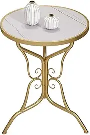 Bedside Cabinets Marble Coffee Table, Metal Round Side Table Home Living Room Corner Table Bedroom Hotel Reception Room Sofa Table,50.5*50.5*65CM basket table ( Color : A , Size : 50.5*50.5*65CM )