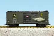 USA Trains G Scale R19140 Military Series US Army Boxcar - Green/Black