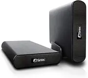 FANTEC DB-AluAir U2e External Hard Drive Enclosure for Installation of a 8.89 cm (3.5 Inch) SATA Hard Drive USB 2.0 and eSATA Connection includes One Touch Backup Function Aluminium Housing Black