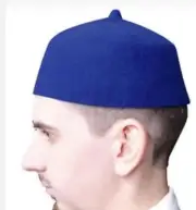 Nigerian Traditional Hat "Igbo Fila" Men's Wool Cap Blue 52,54