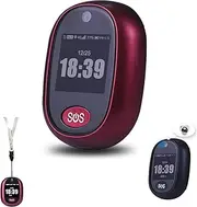 4G Alert Systems for Seniors Micro Elderly Mini Pendant GPS Locator Multifunction Waterproof Two Way Talking SOS Emergency Button Life for Elderly,Alzheimer(Red)